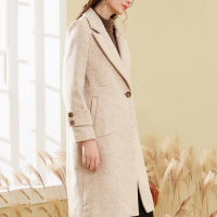 热卖秋系列品牌折扣冬装2019新款女装9Q8130韩范优雅气质毛呢风衣外套