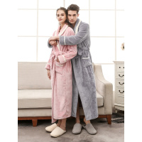 热卖睡衣女冬加厚加长款秋冬季一对情侣法兰绒加绒浴袍男士珊瑚绒睡袍