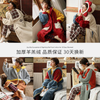 热卖睡袍女秋冬珊瑚绒加绒加厚可爱睡衣冬季女士可外穿浴袍加长款冬天
