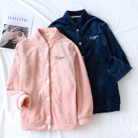 热卖单件上衣珊瑚绒睡衣女冬季加厚加绒秋冬款长睡衣男法兰绒情侣家居