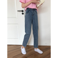 热卖春秋2019新款小个子泫雅裤宽松学生直筒裤子显瘦百搭牛仔裤女九分