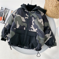 热卖小杰家2019秋冬装新款男童迷彩加绒外套儿童保暖棉袄加厚洋气棉衣