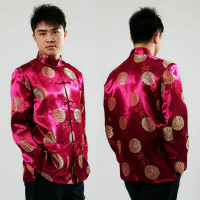 热卖男女情侣装单衣富贵男士唐装长袖外套上衣婚宴唐装舞台表演工作服