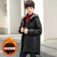 热卖男童皮衣夹克2019新款冬季韩版中大童加绒加厚儿童外套大拉链潮15