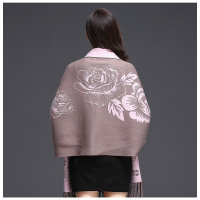 热卖披肩围巾两用女秋冬带袖子披风2019新款加厚保暖旗袍外搭斗篷外套