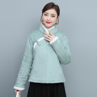 热卖唐装小棉袄中国风复古夹棉加厚盘扣上衣改良版旗袍汉服元素女现代