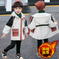 热卖童装2019新款男童加绒棉衣外套儿童秋冬加厚棉服韩版洋气大童冬装