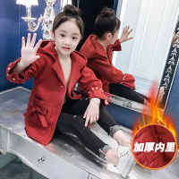 热卖女童秋冬装毛呢外套2019新款中大儿童洋气呢子女孩加厚中长款大衣