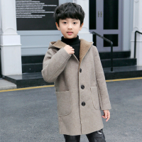 热卖男童外套冬装呢子大衣中大童2019中长款毛呢上衣加绒加厚洋气宝宝