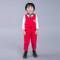 热卖儿童羽绒棉裤宝宝背带连体裤男童女童加厚冬装小童外穿保暖长裤子