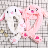 热卖兔子帽子长耳朵会动抖音儿童一捏可爱搞笑的网红女皮卡丘搞怪同款