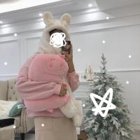 热卖*jelly bubble*兔兔这么可爱系列秋冬保暖羊羔毛帽子围巾手套一体