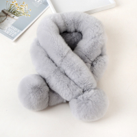 热卖兔毛毛绒围巾围脖女韩版獭兔毛绒皮冬季保暖小儿童毛毛交叉毛领