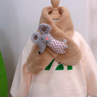 热卖秋冬日韩男女童儿童围巾可爱动物毛绒围脖保暖宝宝幼儿仿兔毛脖套