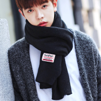 热卖男士围巾男冬季新款韩版百搭简约学生针织毛线长款加厚男士围脖潮