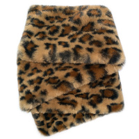 热卖豹纹毛绒交叉围脖獭兔毛毛领小围巾冬季可爱女冬短款妈妈韩版百搭