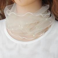热秋夏季仙女糖果色网纱蕾丝钉珍珠防晒护颈椎围脖套头夏季薄款