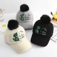 热卖2019新款羊羔绒儿童棒球帽秋冬季男童韩版潮女童宝宝小孩鸭舌帽子