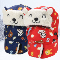 热卖冬季雷锋帽女韩版可爱男孩保暖儿童棉帽子骑电动车防风挡风口罩帽