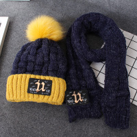 热卖儿童帽子秋冬季12岁3男童8宝宝毛线帽围巾套装6小孩5冬天女韩版潮