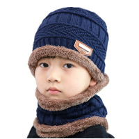 热卖儿童帽子围巾套装冬季一体秋冬男童潮韩2019年洋气时尚加绒两件套