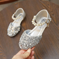 热卖儿童小皮鞋女童水钻新款珍珠公主鞋女童半凉鞋公主鞋软底单鞋潮款