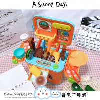 热卖儿童仿真厨房医生化妆套装背包工程宝宝女孩拉杆箱做饭玩具