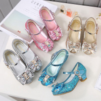 热卖女童高跟鞋单鞋2019春季爱莎公主鞋儿童水晶鞋演出小女孩皮鞋童鞋