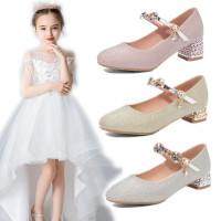 热卖女童高跟鞋儿童水晶鞋学小生表演出单鞋女孩公主鞋走秀礼服皮鞋秋