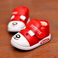 热卖秋冬季男童女童宝宝鞋1-3岁加绒保暖棉鞋软底婴儿童鞋学步鞋皮鞋2