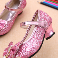 热卖女童皮鞋高跟鞋春女孩钢琴表演水晶礼服模特走秀演出小公主儿童鞋