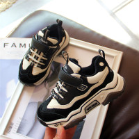 热卖女童运动鞋2019冬季新款儿童加绒老爹鞋男童真皮休闲鞋韩版棉鞋潮