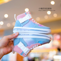 热卖女童鞋子2019秋冬款真皮儿童运动鞋新款加绒二棉休闲宝宝高帮板鞋