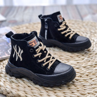 热卖男童鞋子2019秋款儿童老爹鞋女童运动鞋休闲高帮马丁靴真皮短靴潮