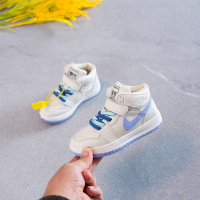 热卖儿童中大童休闲鞋2019秋冬新款加绒高帮男童篮球鞋韩范女童运动鞋