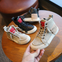 热卖童鞋2019冬季新款男童运动鞋透气板鞋高帮休闲潮鞋儿童鞋子加棉