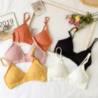 热卖性感聚拢文胸无钢圈薄款少女无痕美背纯色抹胸吊带学生内衣小胸罩