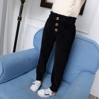 热卖女童裤子新款秋冬装洋气宽松女孩加绒加厚外穿儿童灯芯绒棉裤