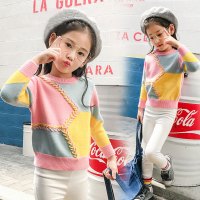 (佐丹曼)女童套头毛衣2018新款儿童洋气韩版打底针织衫外套童装小女孩衣服