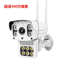 无线监控摄像头室外手机远程高清夜视语音对讲WiFi监控器家用 10灯超清固定支架300万高清 无内存