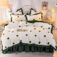 绘窝(HuiWo)家纺 法兰绒水晶绒牛奶绒金貂绒四件套床单款