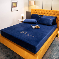 绘窝(HuiWo)家纺 牛奶绒珊瑚绒床笠法兰绒水晶绒单件床垫保护套
