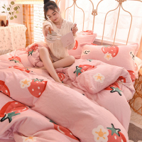 绘窝(HuiWo)家纺 雪花绒牛奶绒四件套 秋冬雪花绒四件套冬季珊瑚绒双面法兰加绒加厚法莱床单被套1.8米床上用品