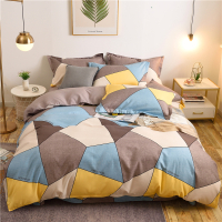 绘窝(HuiWo)家纺 斜纹加厚生态磨毛四件套 北欧简约四件套磨毛被套床单被子学生宿舍网红款男女单人水洗棉三4件套