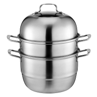 苏德乐蒸锅不锈钢26cm三层3层锅具蒸格复底燃气电磁炉通用大蒸笼