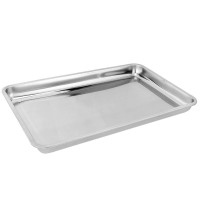 苏德乐不锈钢方盘长方形托盘铁盘子商用烧烤盘烤鱼盘饺子盘蒸饭菜盘家用 08厚无磁【36cmx27cmx2cm】