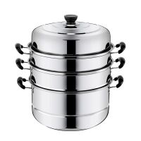 不锈钢蒸锅三层多1层加厚汤锅具蒸格蒸笼馒头3层二2层电磁炉家用 30cm四层加厚