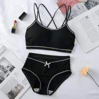 性感无钢圈文胸少女薄款中学生纯棉可爱胸罩日系内衣内裤美背套装