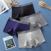男士内裤纯棉平角裤纯色夏天透气薄款青年男生四角裤头裤衩平底裤