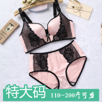 夏天无钢圈文胸套装200斤薄款加肥加加大码内衣胖mm胸罩85b c d杯